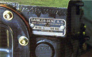 Mercedes Benz 300 SL engine number stamping location